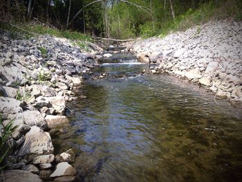 Stream flowing through rocks