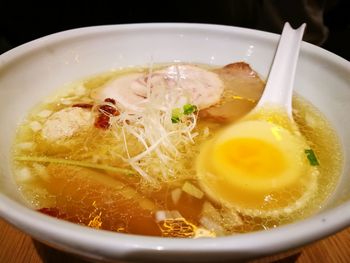 Close-up of soup in bowl