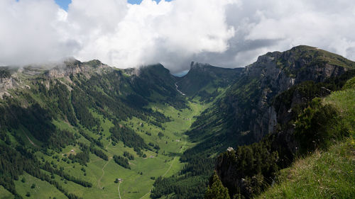 Panoramic view of mountains against sky