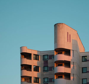 Low angle view of building against clear sky