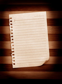 Directly above shot of paper on table