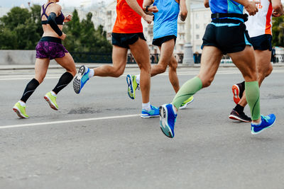 People walking on road