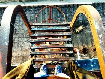 Low section of man on boat