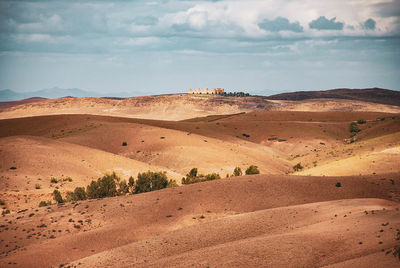 Scenic view of desert against sky