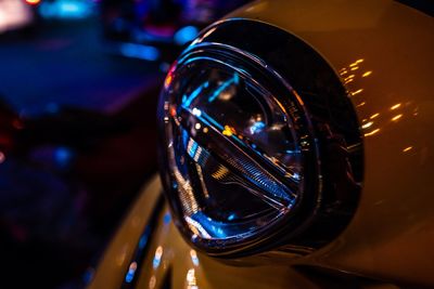 Close-up of illuminated car