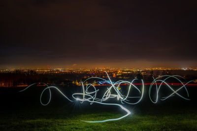 Light trails at night