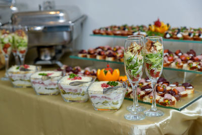 Close-up of food on table