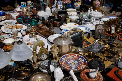 High angle view of market stall for sale