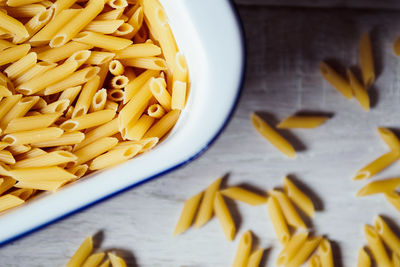 Close-up of food in container on table