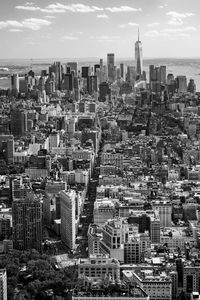 High angle view of buildings in city