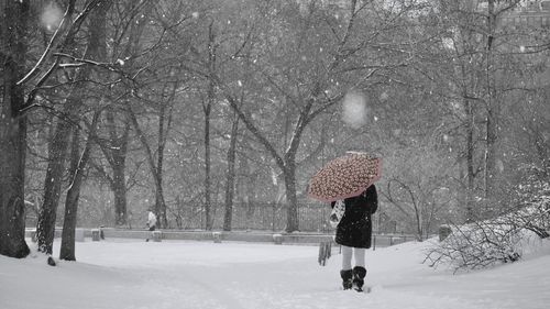Full length of man on snow covered land