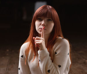 Close-up portrait of young woman