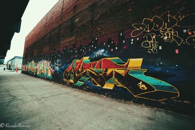 View of multi colored street