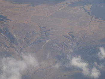 High angle view of snowcapped mountain