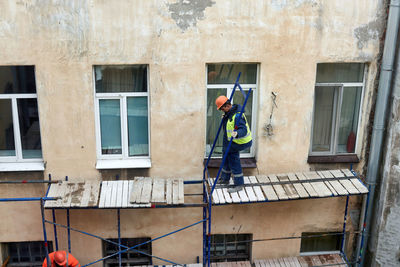 Man working on building