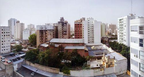 High angle view of cityscape against sky