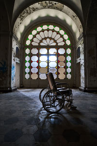 Bicycle in illuminated building