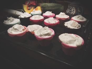 High angle view of ice cream