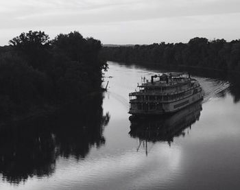 View of boats in river