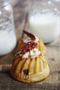 Close-up of dessert on table