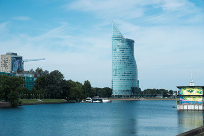 Buildings in city against sky