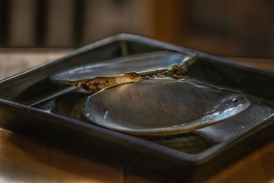 High angle view of empty coffee on table