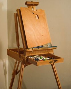 Empty wooden easel