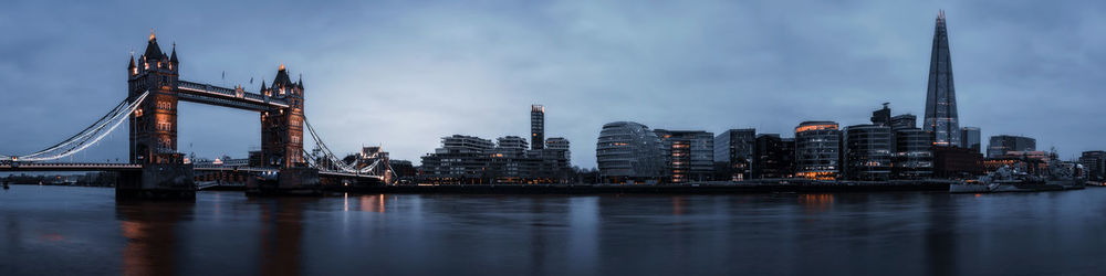 View of city at sunset