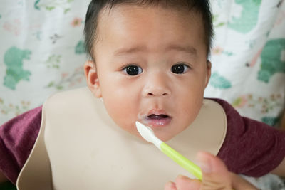 Close-up portrait of cute baby