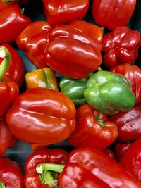 Full frame shot of bell peppers for sale in market