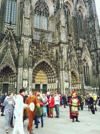 Group of people in front of church