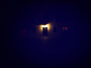 View of illuminated built structure