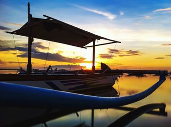 Scenic view of sea at sunset