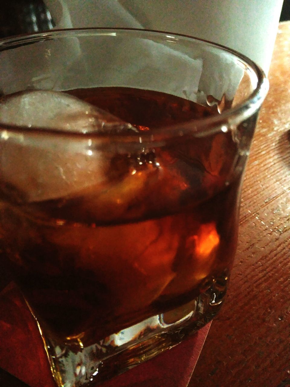 food and drink, close-up, drink, freshness, indoors, glass - material, refreshment, drinking glass, still life, table, transparent, glass, ice cube, no people, focus on foreground, high angle view, cold temperature, liquid, alcohol, ice