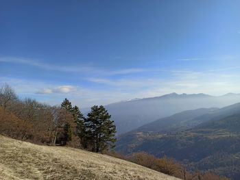 Scenic view of mountains against sky