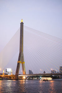 View of bay bridge against clear sky