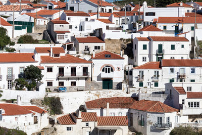 High angle view of houses at azenhas do mar