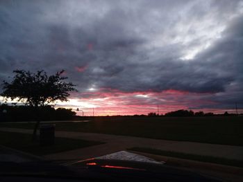 Scenic view of dramatic sky during sunset