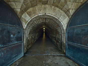 Entrance tunnel carved in the rock to the elevator to the kehlstein hut  near berchtesgaden, germany