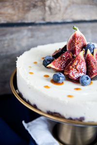 Close-up of dessert in plate on table