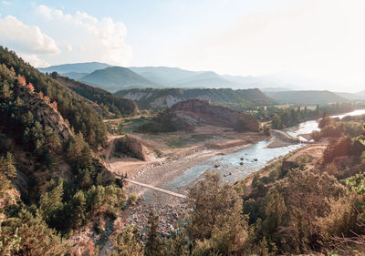 High angle view of landscape against sky