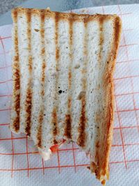 High angle view of bread