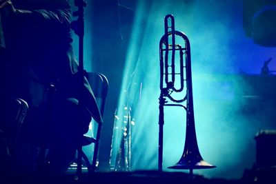 Illuminated lights at night