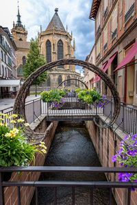 The town of colmar in the french alsace region, in the background the saint martin church.