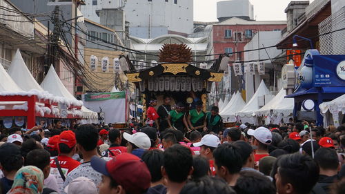 Group of people in city street