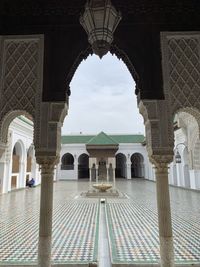 Exterior of historic mosque in fez against sky