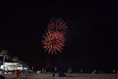 Firework display at night