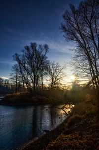 Sunset over lake