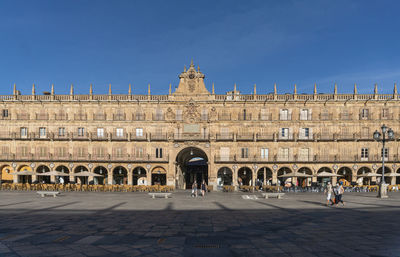 View of historic building against blue sky