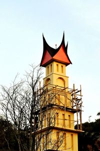 Low angle view of built structure against clear sky